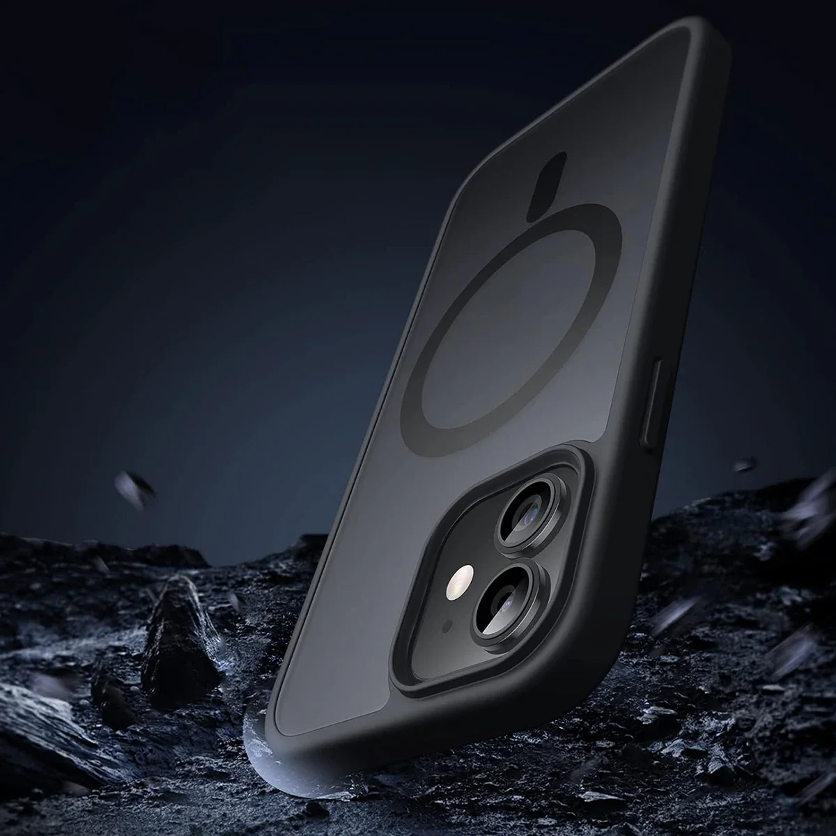 Magnetic matte black phone case, higher than the lens protection design, suitable for iPhone 16 15 14 13 12 11 Pro Max Plus