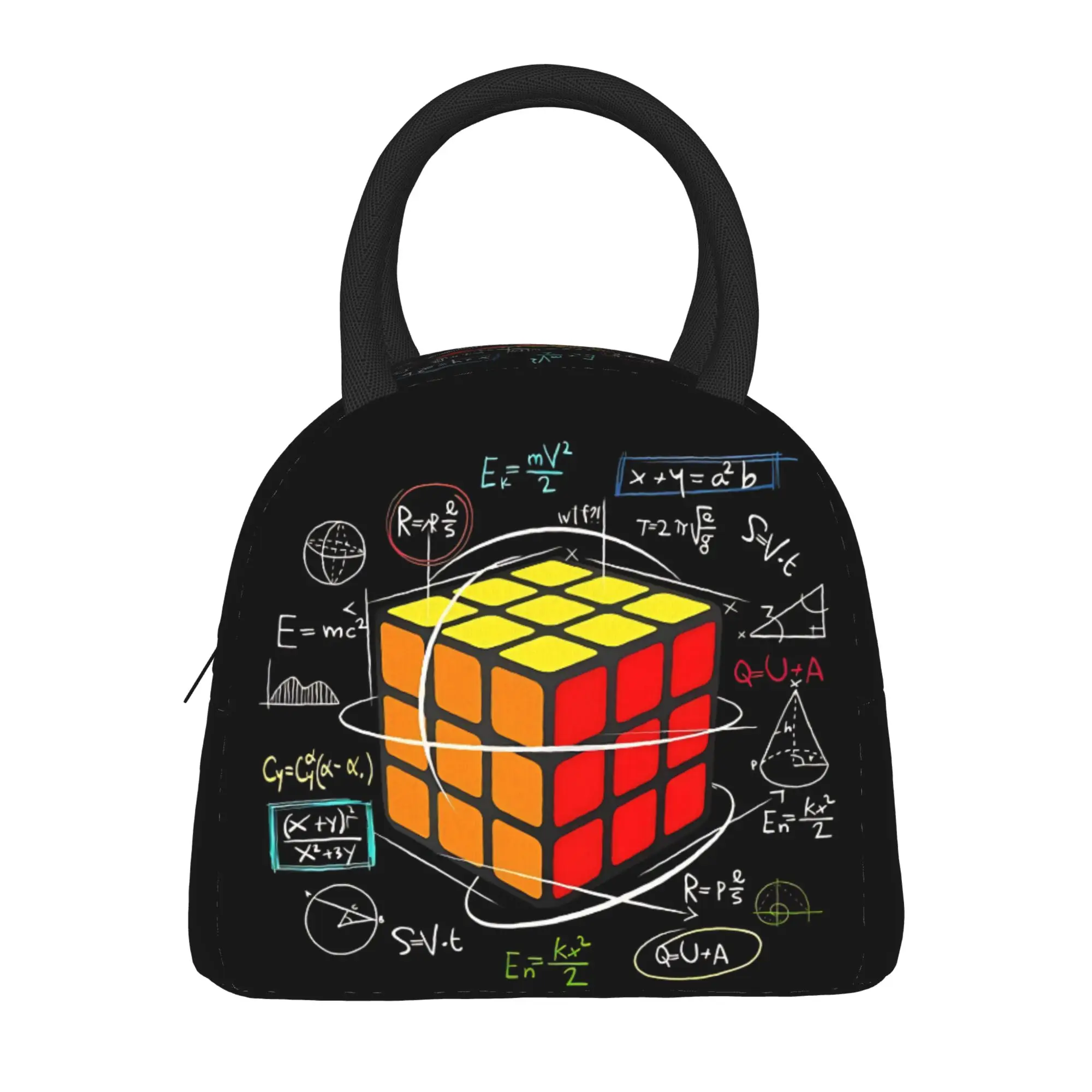 Math Rubik Rubix Rubics Player Cube Maths Lunch Bag Zipper Lunch Box Men School Graphic Cooler Bag Fun Oxford Tote Food Bags