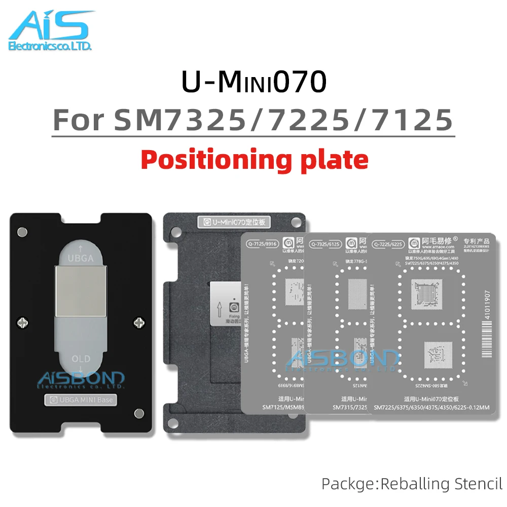 

Шаблон трафарета для реболлинга процессора BGA для SM7225 SM6375 SM6350 SM4375 SM4350 SM6225 SM7315 SM7325 SM6125 SM7125 MSM8916 MSM8939