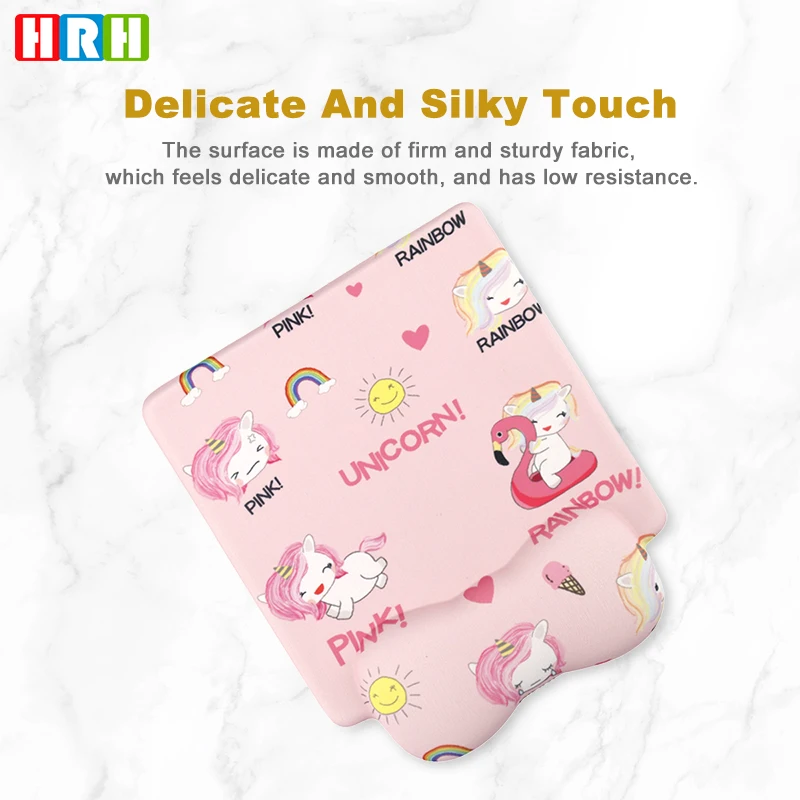 

HRH Mouse Pad Wrist Support Gaming Mouse Mat Waterproof Circular Non-Slip Rubber Base MousePads for Office Home Laptop Travel