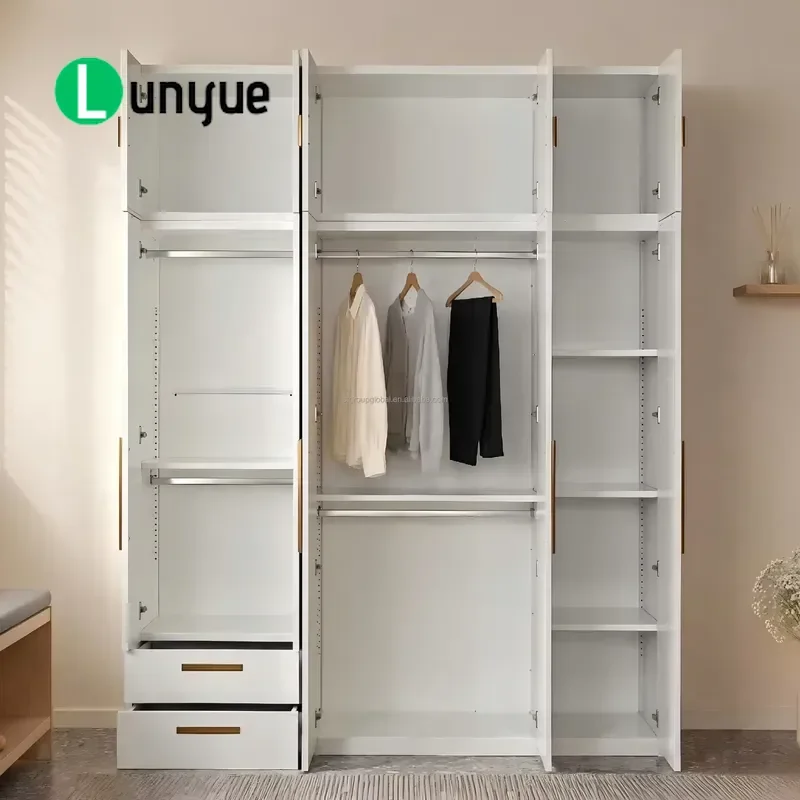 Modern Metal Wardrobe Durable Eco Friendly Space Saving Bedroom Furniture Large Capacity Moisture Proof Storage Cabinet