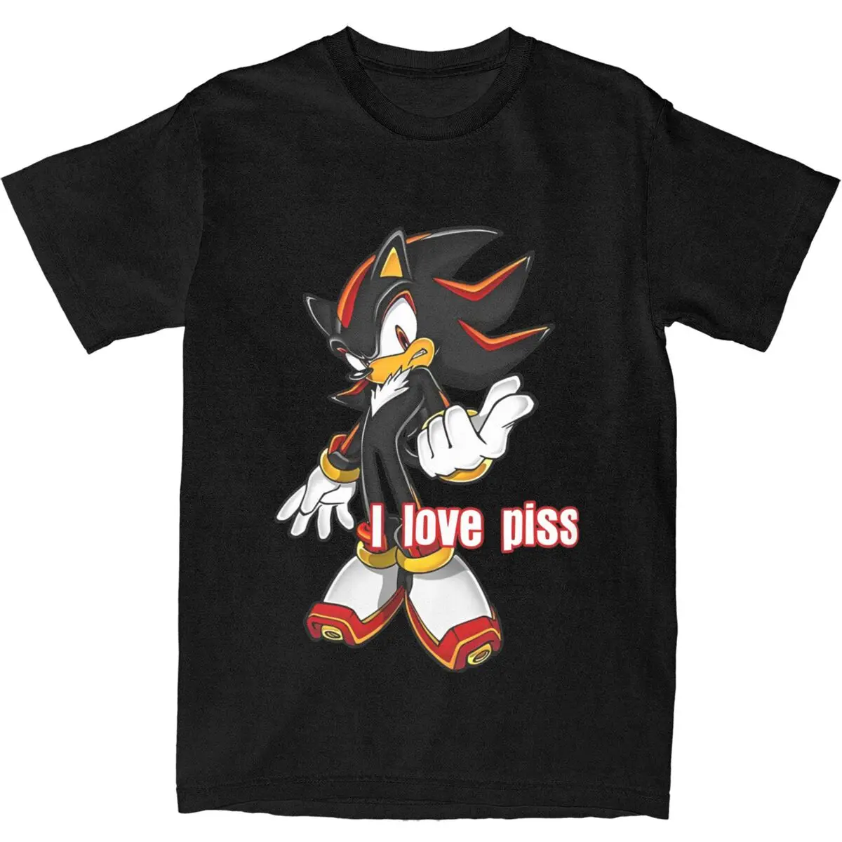 T-shirt en coton imprimé I Love Pd'appareils pour hommes et femmes, vêtements de dessin animé, ShadelThe Hed Gehog, graphique