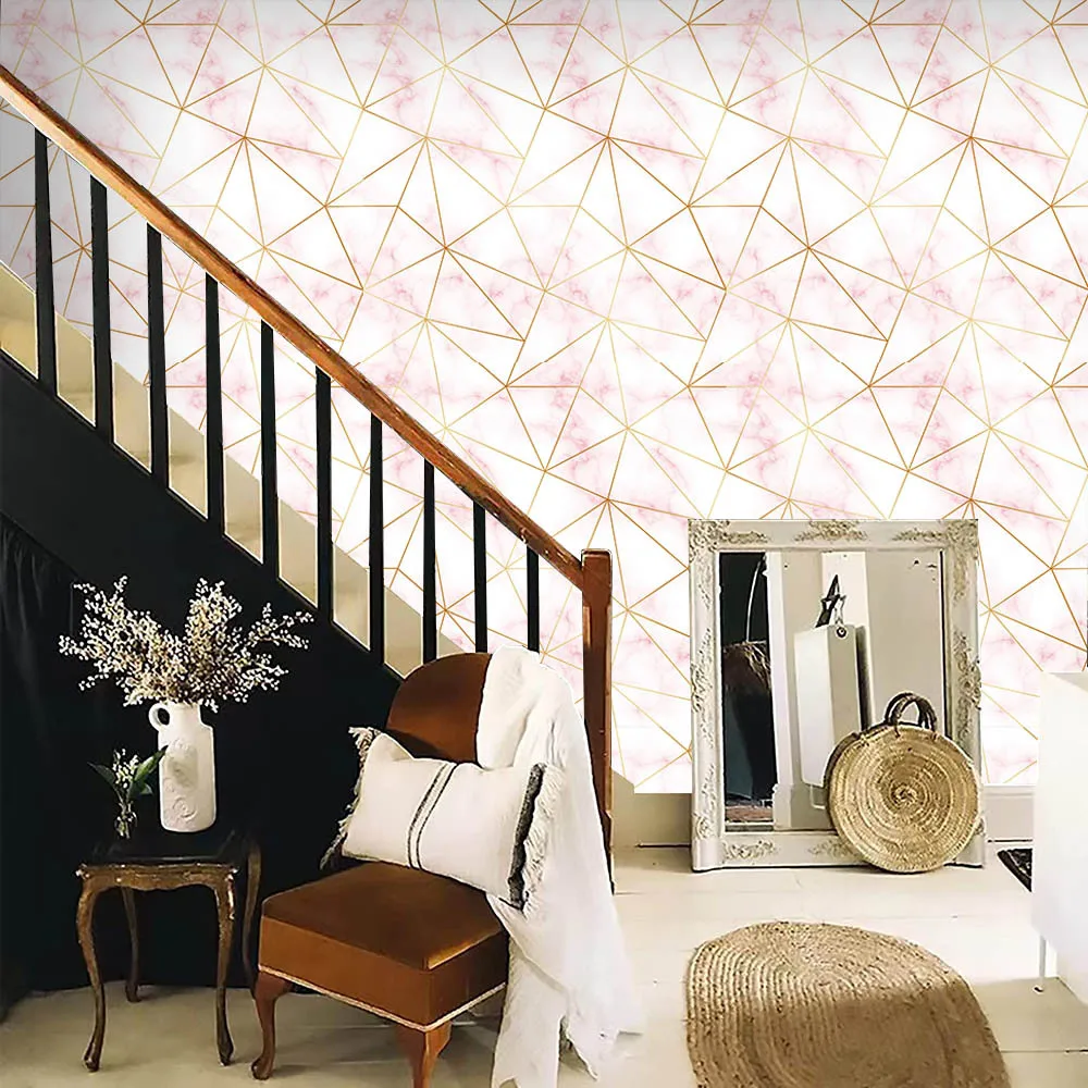 خلفية PVC مخصصة الحديثة الحد الأدنى متجمد ذاتية اللصق الجدار ملصق لغرفة النوم ديكور المنزل تجديد لصق #4