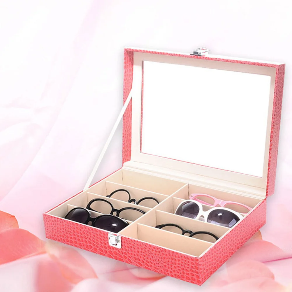 Glasses Sunglasses Eyeglass Display over The Clear Storage Organizer Window Case