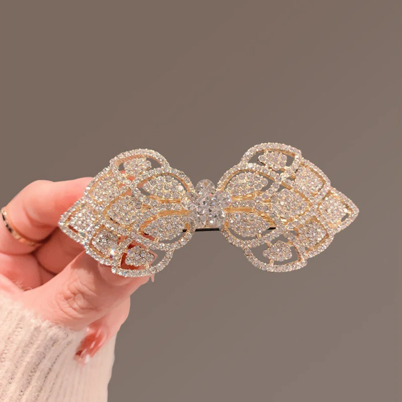 New Fashion Korean Style Alloy Rhinestone Hair Clips For Girl Women Summer Shining Diamond Ponytail Hairpins Jewelry Accessories