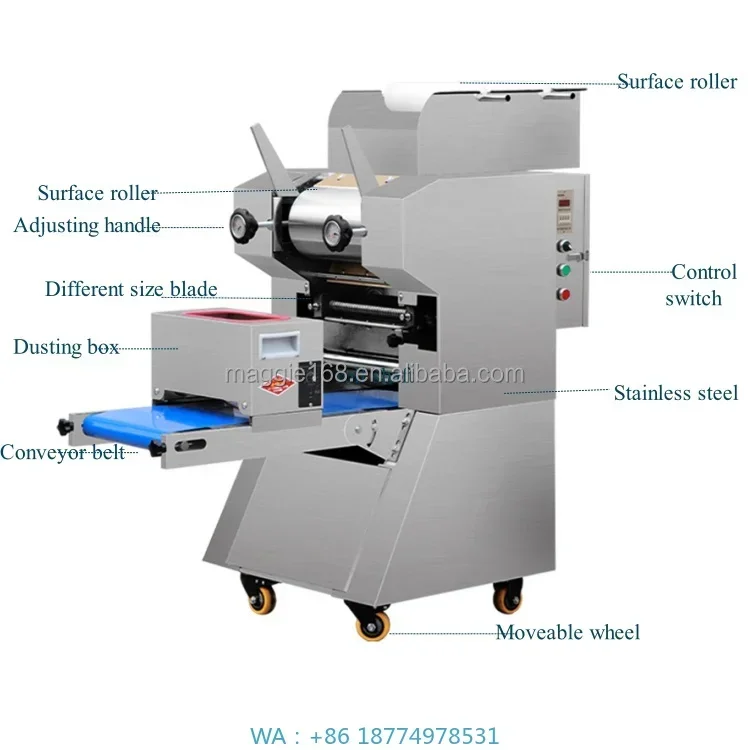 Neue Design-Tischnudeln-Pressmaschine, einstellbare Schnittlänge, kommerzielle Ramen-Nudelherstellungs-Schneidemaschine