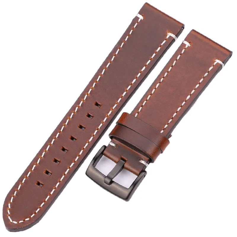DUTRIEUX Öl Wachs Kuh Leder Armband Armband Frauen Männer Gürtel Für Huawei Amazfit Samsung Galaxy Uhr 4 Strap 18mm 20mm 22mm 24mm Band 6