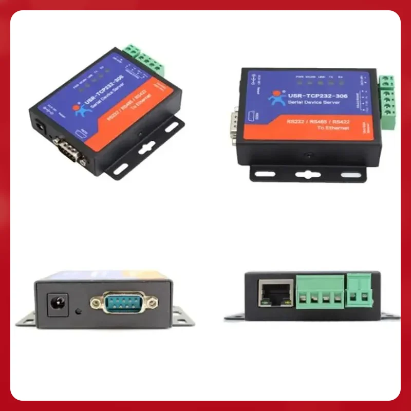 Real USR-TCP232-306 Low cost RS232 RS485 RS422 serial to network ethernet converter with web page function building automation