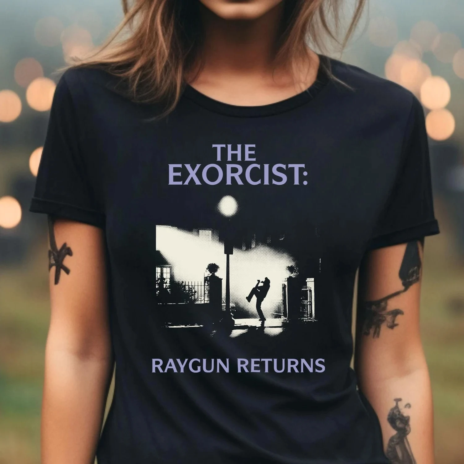 THE EXORCIST: RAYGUN RETURNS Printed T-shirt Women and Men Terror Pattern Top Spring/Summer Loose Short Sleeve Unisex T-shirt