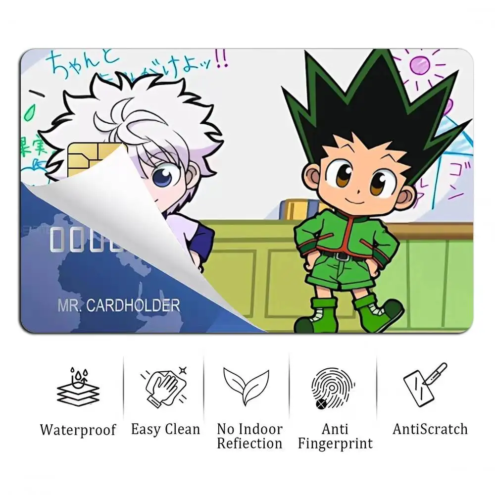Hunter Anime Killua X Gon Card Stickers for Bank Access Protective Waterproof Film Cover Sticker