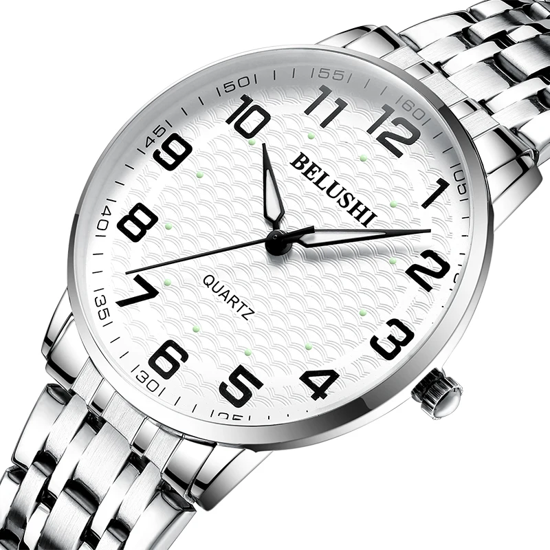 Mode neue Paar Uhr Luxus Edelstahl wasserdicht Mann Dame Armbanduhr Unisex leuchtenden Kalender Geschenk Uhr lässig