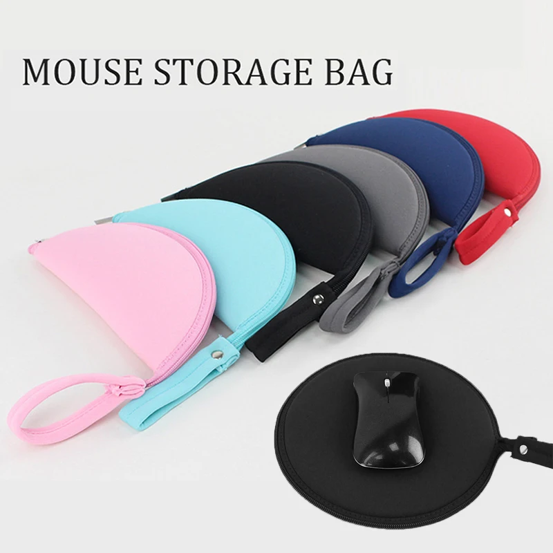 Universal Computer Mouse Pad With Zip Foldable Office Multi-functional And Headphone Storage Bag Accessories