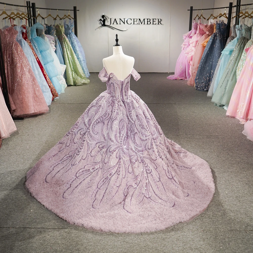 Flash Sale Glittering Lavender Quinceanera Dresses Scoop With Lace Vestidos De 15 Anos Birthday Party Prom Customized Floor-Leng