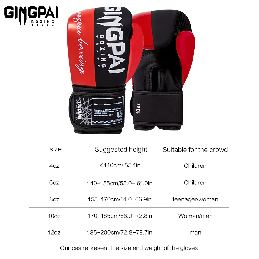 4-12oz Boxing gloves children's adult men's women's Sanda training Muay Thai combat punching bag equipment practical thickening