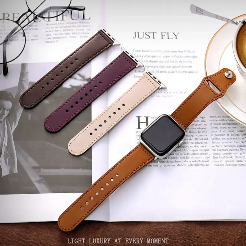 Business Strap For Apple Watch Band 44mm 41/45mm 42/46mm 38/40 Mm 49mm Wrist Bracelet iWatch Series 9 8 se 7 6 5 4 10 Ultra 2 3