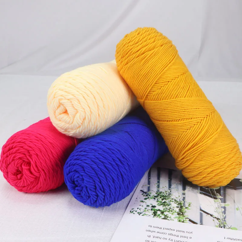 3pcs 200g/ball 5 Strands of Milk Cotton Thick Ball Blanket Crochet Diy Material Hook Slippers Wool Hand-woven Doll Bags