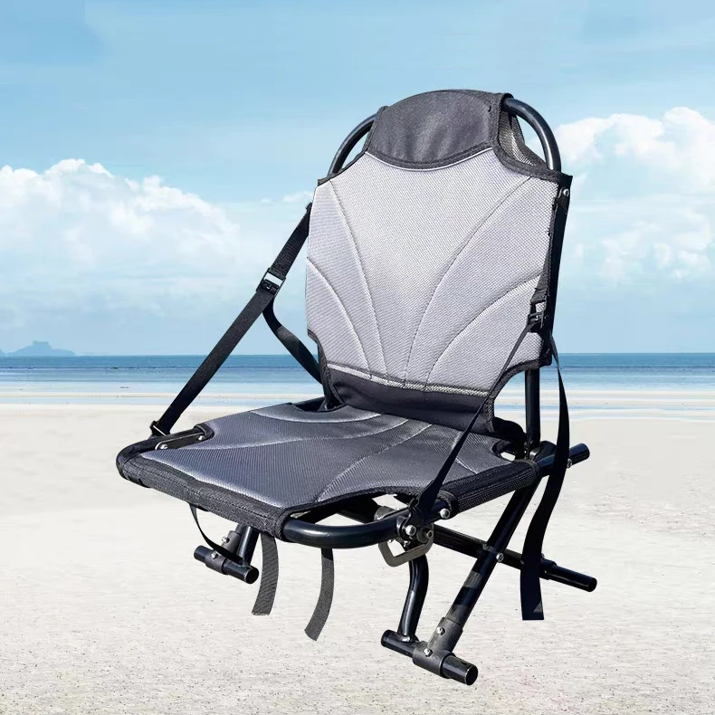 Aluminum frame folding kayak seat with 3-gear lift plastic boat seat for rafting fishing and surfing in canoe chair