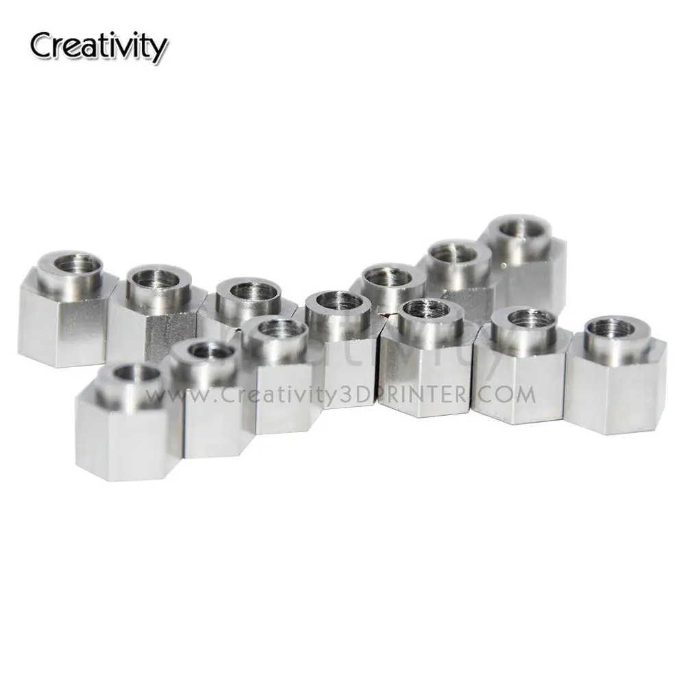 10/20/100PCS 3D printer Eccentric Spacer V Wheel Eccentric Column Isolation Screw Nut V Slot Stainless Steel Bore 5MM