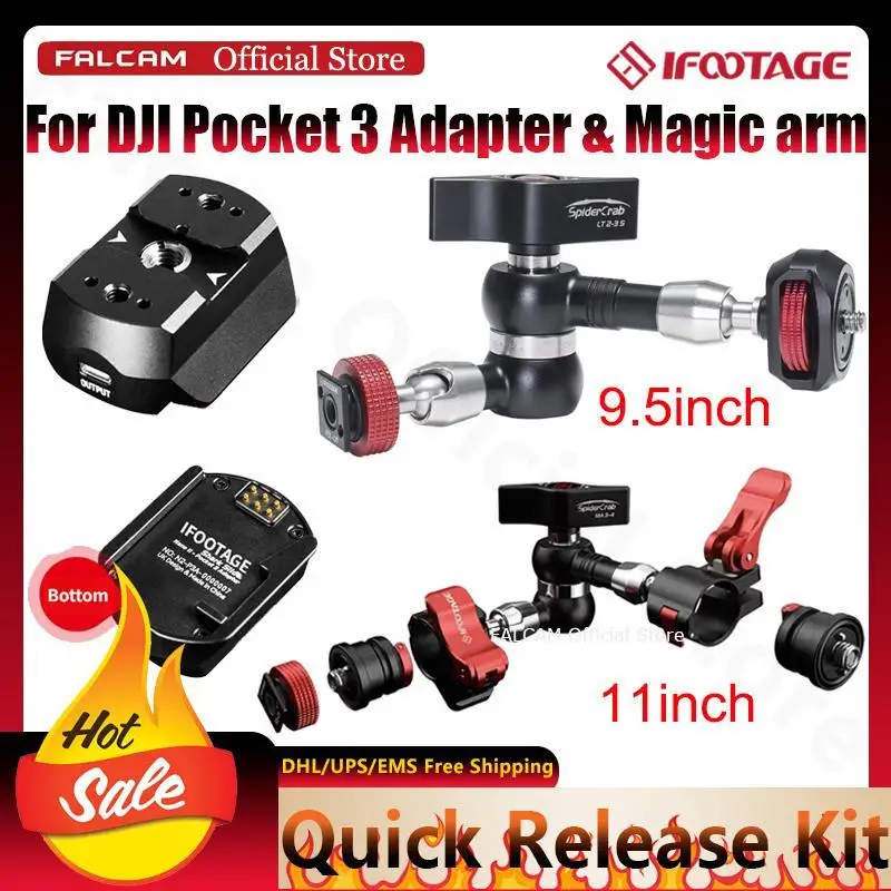 

IFootage для DJL Pocket 3, IFootage Shark Slider Nano II: Профессиональные аксессуары для фотосъемки, комплект Magic Arm & Base