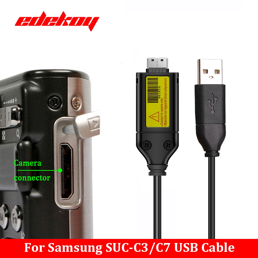Cable de Datos USB para Samsung SUC-C3/C7 – Transferencia de Datos y Carga 2 en 1, Compatible con las Series ES55/PL20/WB600/ST70 succ3 succ7