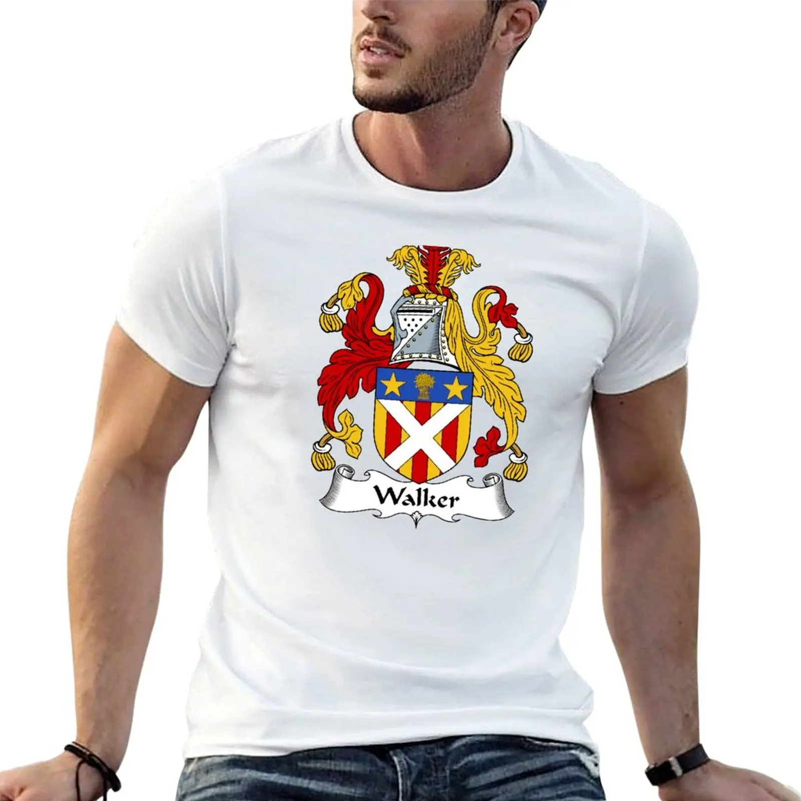 Walker Coat of Arms / Walker Family Crest T-Shirt plus size tops sports fans t shirts men