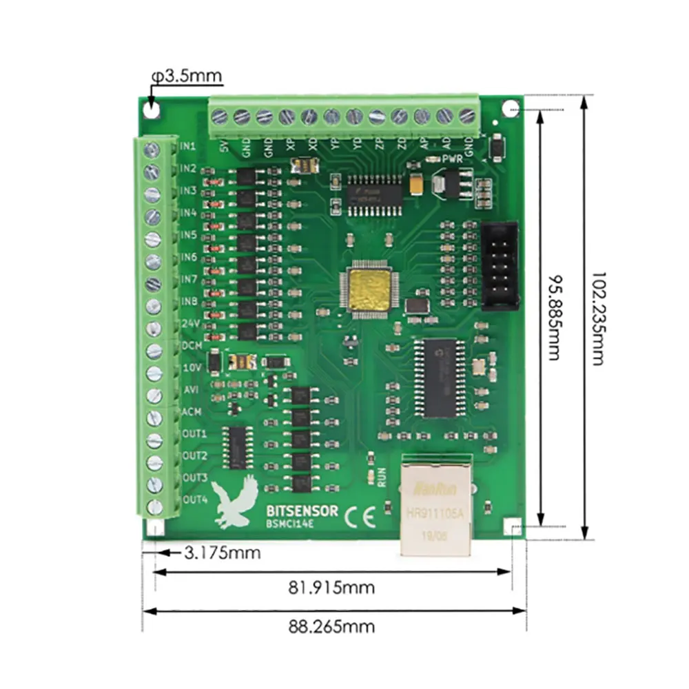 Latest Xhc Ethernet Mach3 Motion Control Card 4/5-axis Cnc System Power Input/Output Terminal Power Supply 12v-36v
