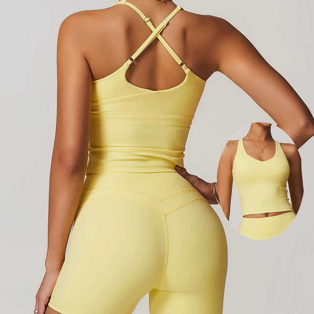 2PCS ชุดโยคะชุดสตรีชุดกีฬาออกกําลังกายเสื้อผ้ากีฬายิม Legging ฟิตเนส Bra Crop Top แขนสั้นชุดกีฬา