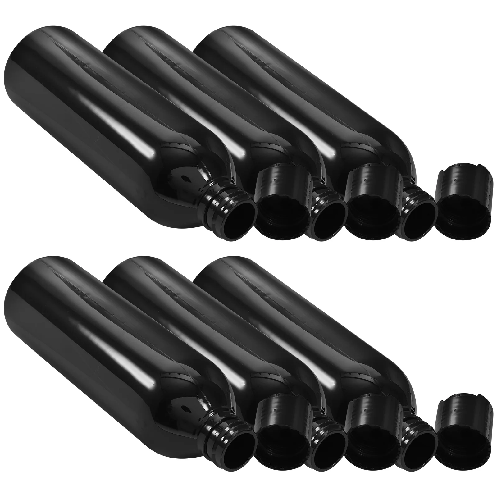 6 pz 250 ml bottiglie portatili da viaggio contenitori vuoti riutilizzabili per shampoo lozione uso esterno mini dispenser nero
