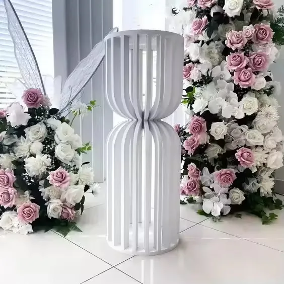 Weiße PVC-Premium-Blumenständerbasis - Mehrzweck-Displayhalter für Kuchentisch, Babyparty, Hochzeitsfeier, Innen- und Außendekoration – Detail 11