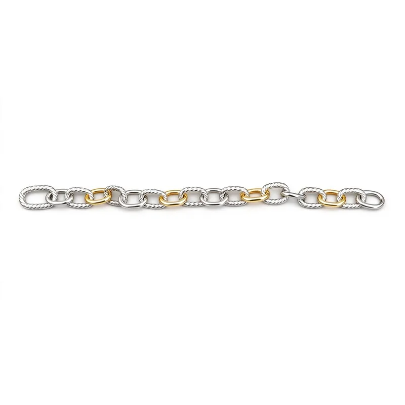 8.5mm Twisted Oval Paperclip Chain Bracelet for Women High Quality Polished Alloy Bold Elongated Cable Chain Links with Rope Texture Chunky Fashion Jewelry for Layering Daily Wear Party Office Wedding Dating Christmas Birthday Anniversary Gift for Her