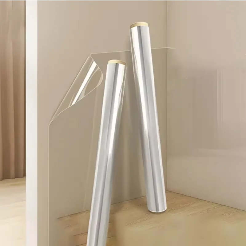 Clear Electrostatic Adsorption Anti-Oil Wall Wallpaper 45cm Width, Removable Transparent Kitchen Protective Sticker, Grease Bloc