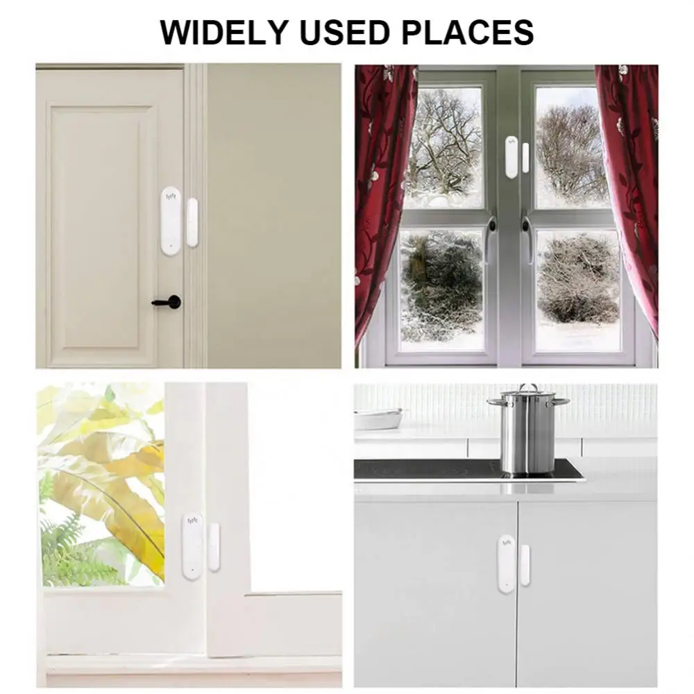 Tuya WiFi Smart Door Window Sensor 80dB with Audible And Visual Alarm Smart Home Security Protection Work With Alexa Google Home