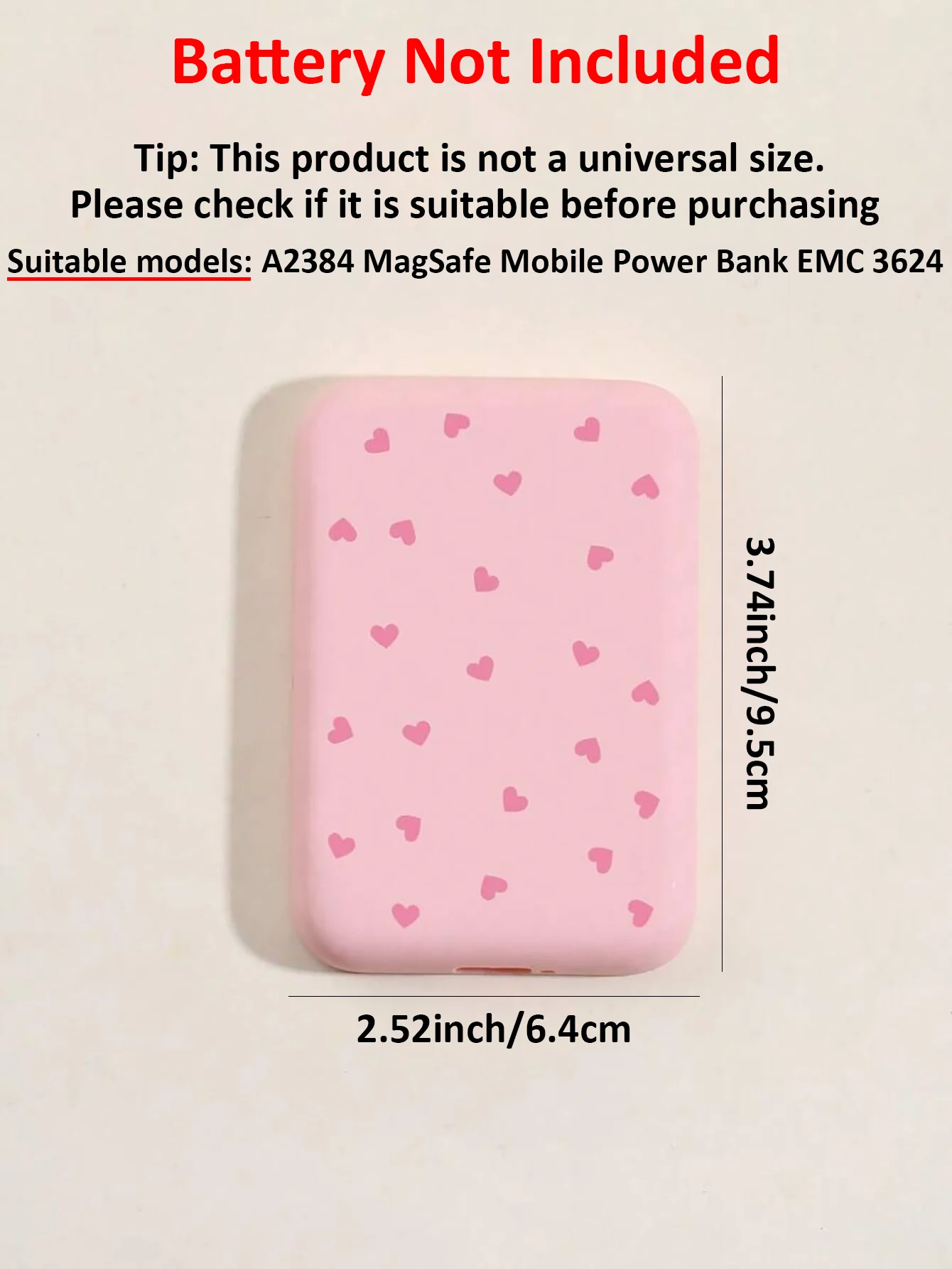 1 Black/Pink Heart-Shaped TPU Charging