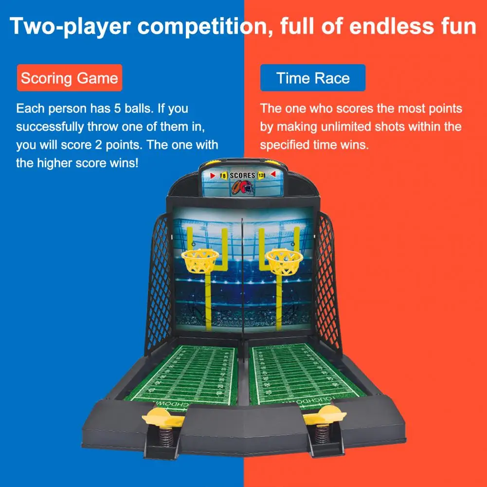 Tabletop Rugby Game Hand Eye Coordination Training Tools 2-player Rugby Board Game Finger Launcher Shoot Game Family for Kids