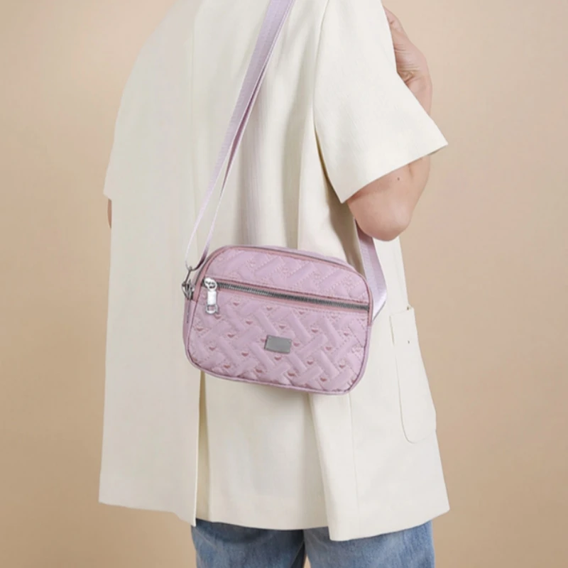 Bolso cruzado pequeño de moda para mujer, Mini bolso de mensajero cuadrado Oxford, bolso de mano con cremallera, bolso de viaje informal para mujer