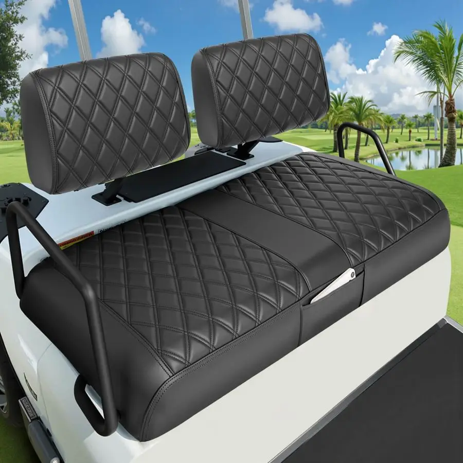 

Car DS Pre2000 Golf Cart Seat Cover Thick Premium Marine Leather Made with Custom Diamond Stripe Soft Comfortable AntiScratch An