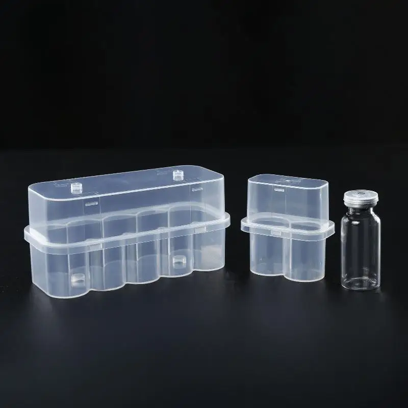 *Stackable Plastic Microtube Storage Box 5Pcs 10mL 2/10 Slot Vial Case for Clinical Testing Sample Organization