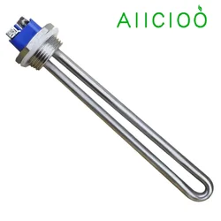 12V/24V DC Immersion Water Heater Submersible Heating Element with 1 Inch NPT Thread Tubular Heater 150W/300W /600W SUS304