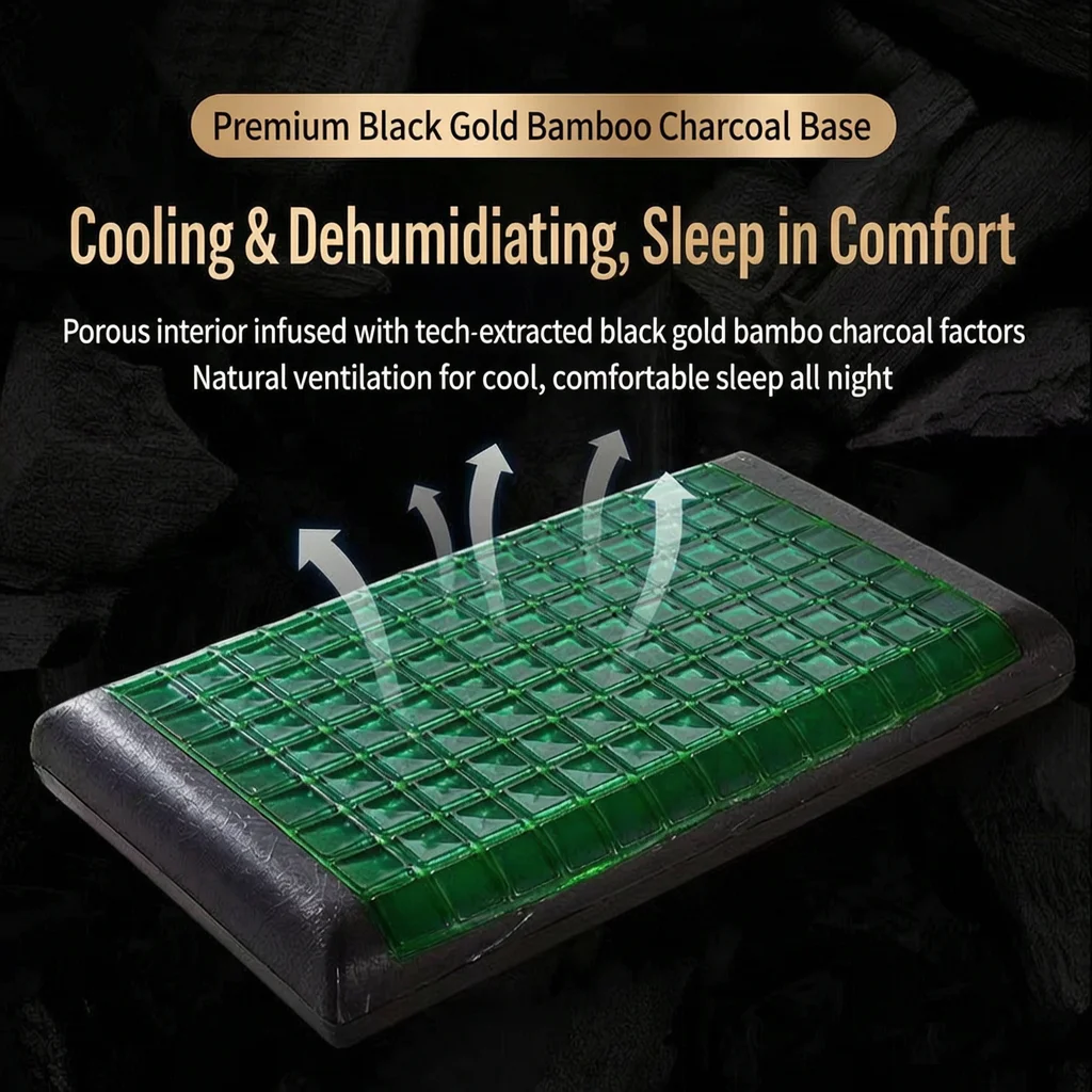 Biobased Gel Memory Foam Pillow Natural Latex Core Graphene Cooling Breathable Cervical Support Pillow for Adults