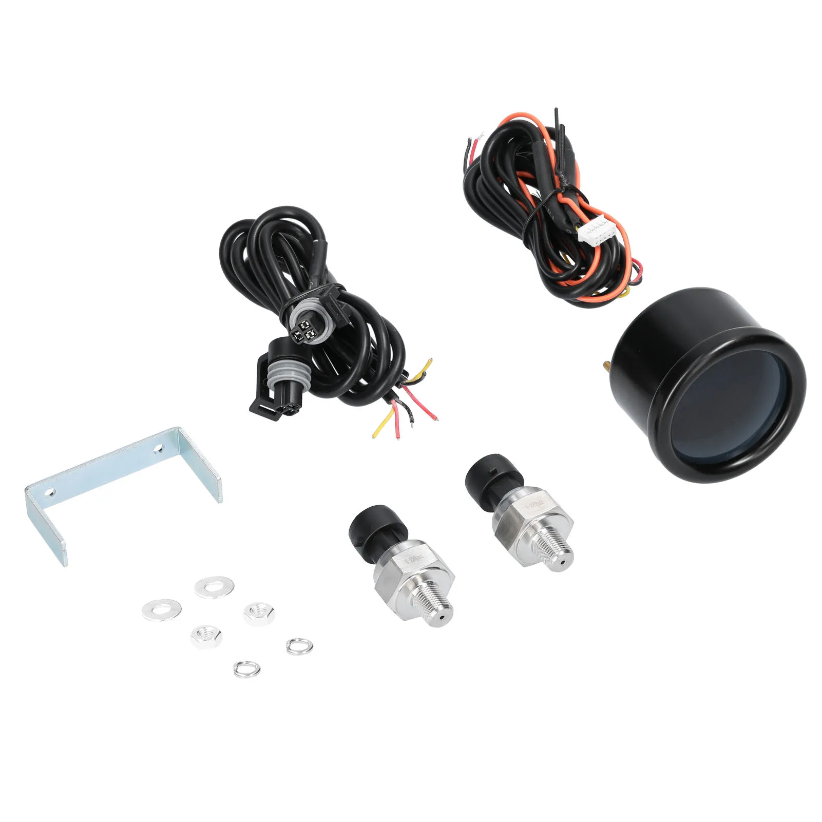 Dual Display Air Pressure Guage LED Digital Air Suspension Gauge 0-220PSI with 2pcs 1/8NPT Sensors Air Pressure Gauge ABS +Steel