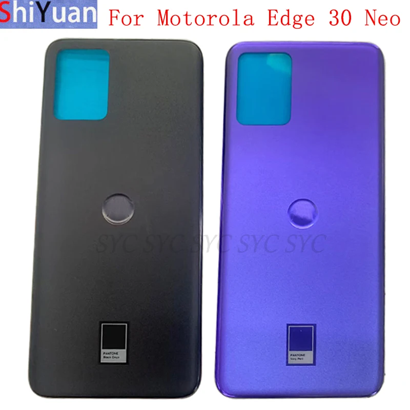 Cubierta trasera de la batería, carcasa del Panel de la puerta trasera para Motorola Edge 30 Neo, piezas de repuesto con logotipo