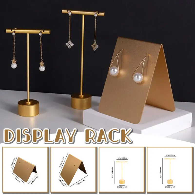 1pc Stud Dangle Earrings Display Rack T Bar Stand Jewelry Hanger Organizer Holder Eardrop Freestanding Shelf Jeweiry Display