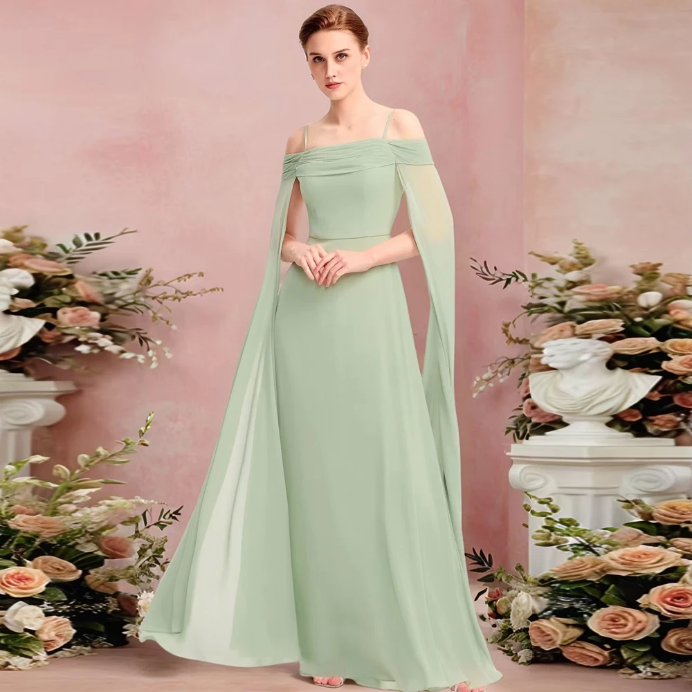 BAZIIINGAAA Party Dress Chiffon Floating Sleeves Bridesmaid Dress Evening dress