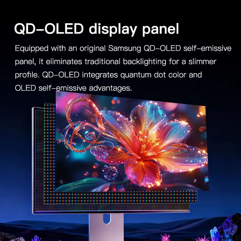 KUYCON Q27S 26.5 Inch 4K 240Hz Gaming Monitor Retina Display Photography Design Desktop Aluminum Vertical Monitor 10bites glossy