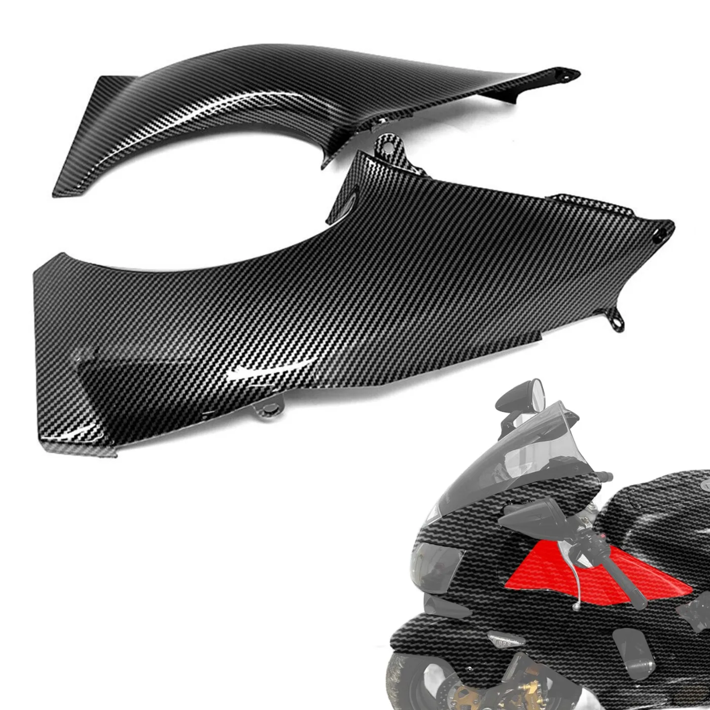 

Carbon Fiber Pattern Head Tank Dash Ram Air Duct Cowling Side Panel Fender Fairing Cowl for kawasaki zx12r zx 12 12r 2000 - 2001