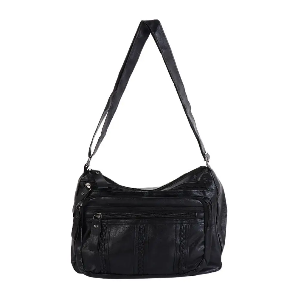 

Classic Mother Bag Black Large Capacity Shoulder Pouch PU Leather Handbag Small Square Bag Female Handbag Women Shoulder Bag