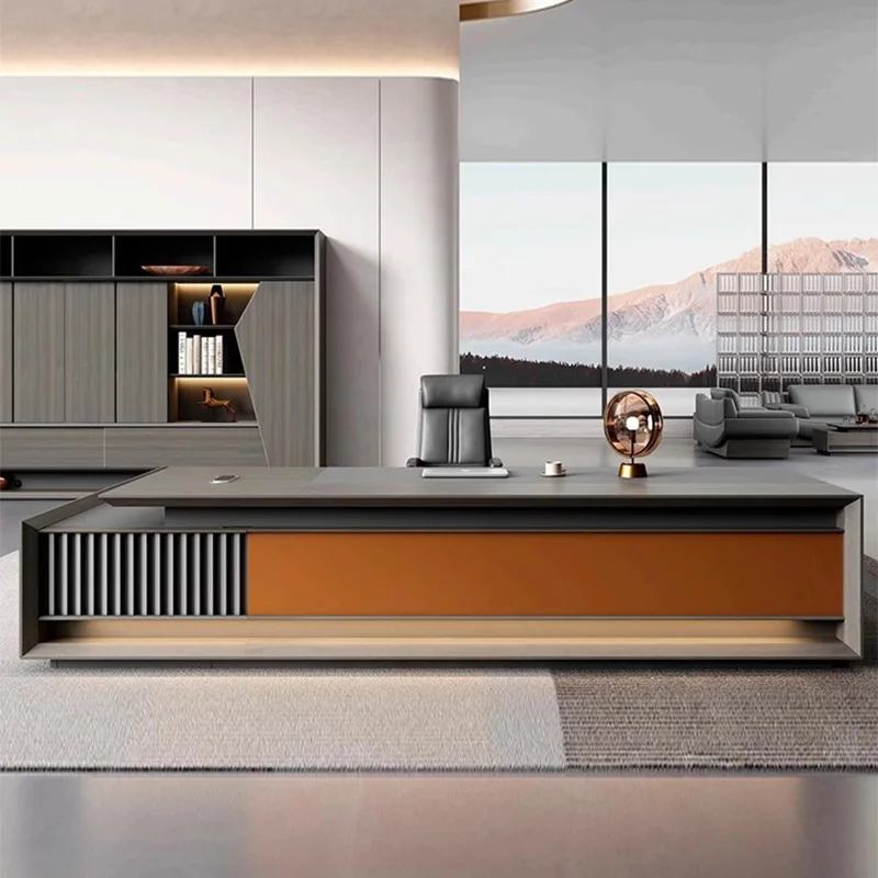 

Индивидуальный элитный стол, стол босса, простой современный классный стол, офисный стол и стул, сочетание атмосферы, президентский стол