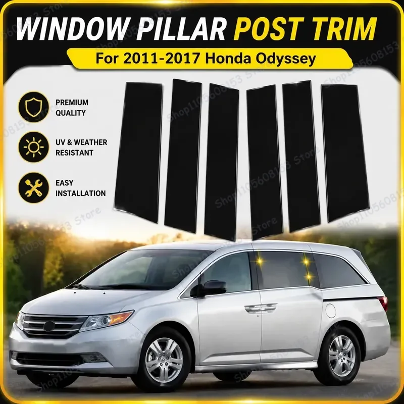 For Honda Odyssey 2000-2025 Window Trim Door Pillar Middle Post Sticker Auto Exterior Decorative Vinyl Wrap