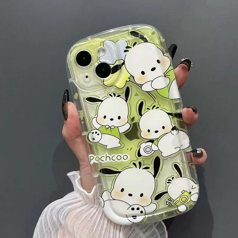 Miniso Sanrio Hello Kitty Pochacco Kawaii Transparent for Iphone 14 13 12 11 Pro Max Xr 7 8 Plus Mobile Phone Soft Case Gift