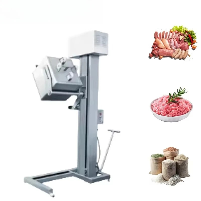 SUS304 200L Column-lift Meat Trolley Tipping Elevator Food Transfer Ladder Skip Cart Hoist Meat Bin Lifter Machine